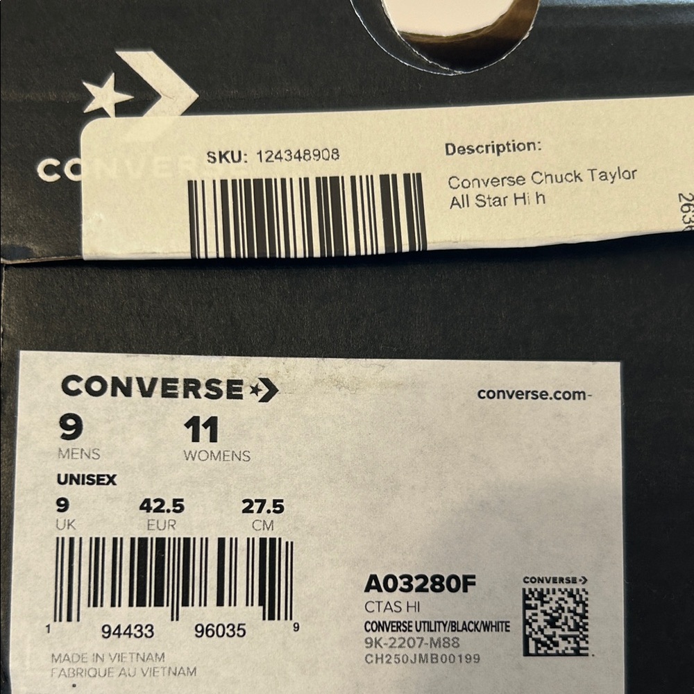 Women’s size 11 Converse Chuck Taylor All Star High 'Herringbone - Utility' - Picture 14 of 14